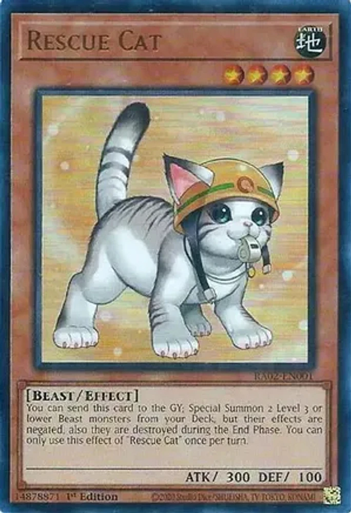 Rescue Cat (Alternate Art) - RA02-EN001 - Ultra Rare - 1st Edition