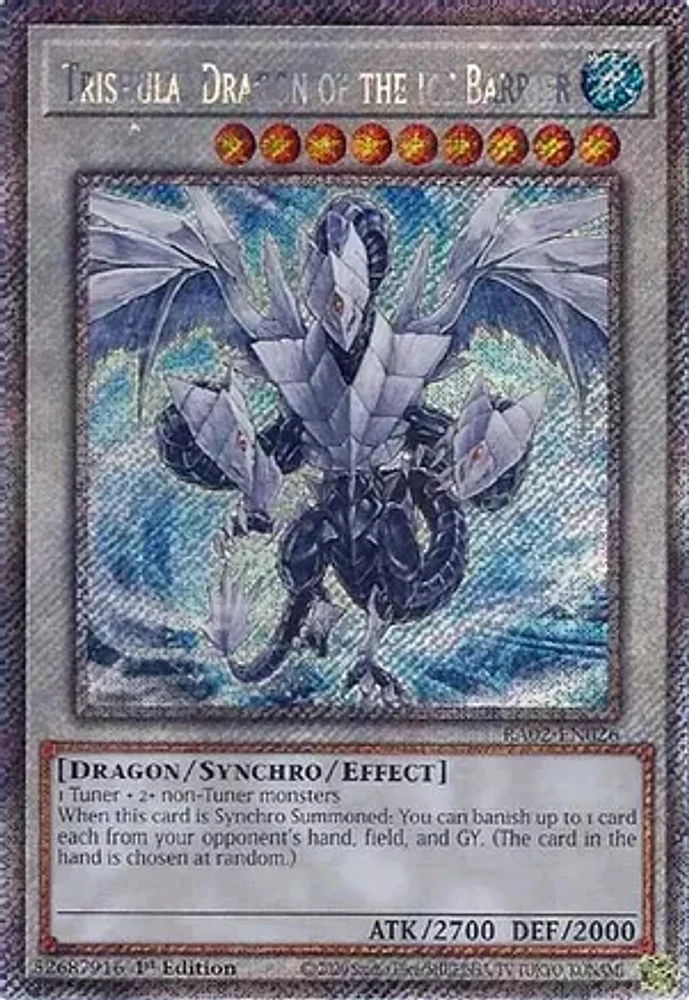 Trishula, Dragon of the Ice Barrier - RA02-EN026 - Platinum Secret Rare - 1st Edition