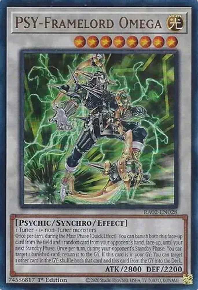 PSY-Framelord Omega - RA02-EN028 - Ultra Rare - 1st Edition