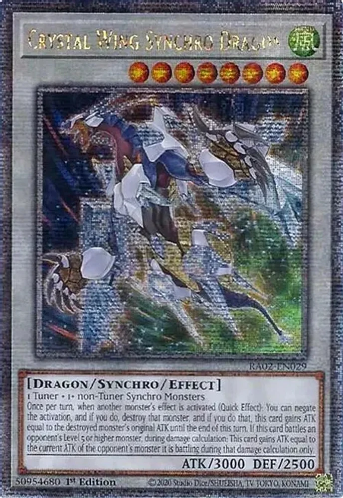 Crystal Wing Synchro Dragon - RA02-EN029 - Platinum Secret Rare - 1st Edition