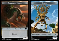 Phyrexian Wurm (0018) // Servo (0033) Double-Sided Token - Foil