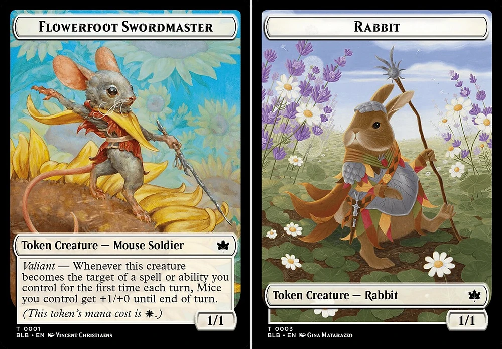 Flowerfoot Swordmaster (0001) // Rabbit (0003) Double-Sided Token - Foil