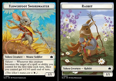 Flowerfoot Swordmaster (0001) // Rabbit (0003) Double-Sided Token - Foil