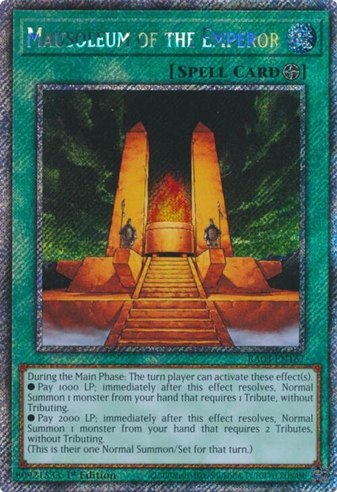 Mausoleum of the Emperor - RA03-EN167 - Platinum Secret Rare - 1st Edition