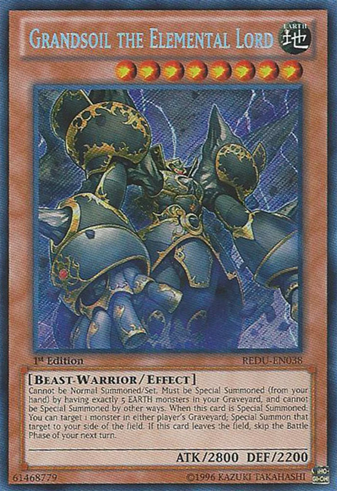 Grandsoil the Elemental Lord - REDU-EN038 - Secret Rare - 1st Edition