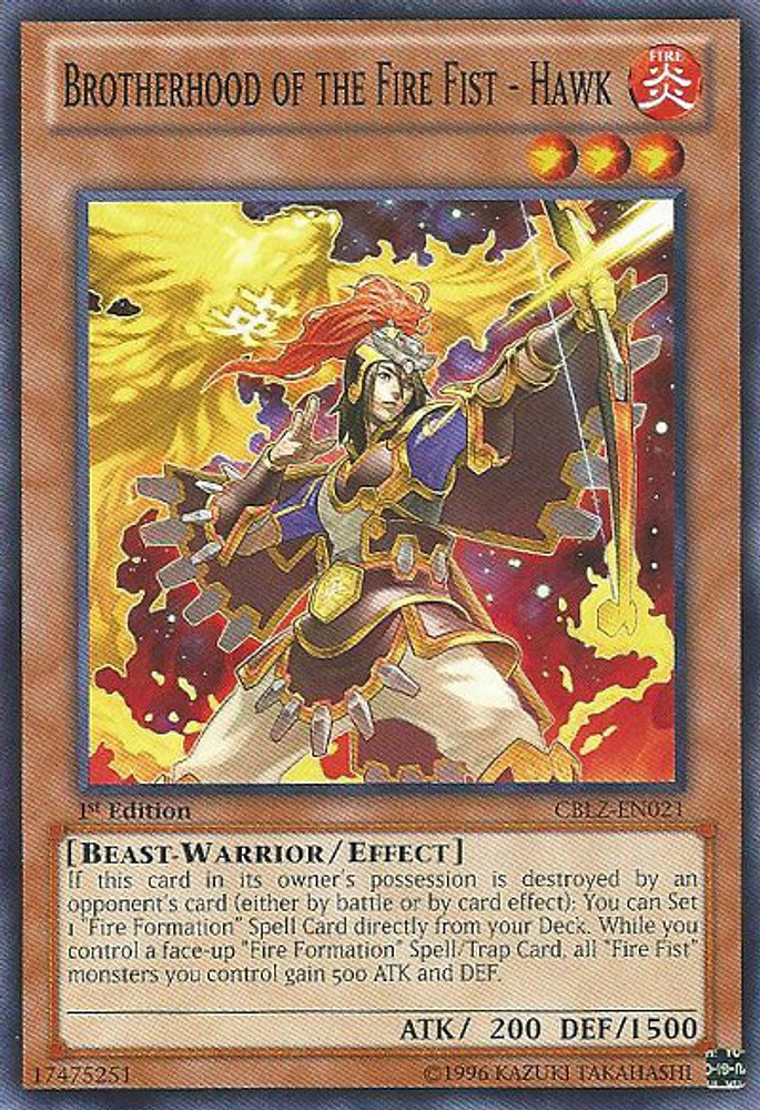 Brotherhood of the Fire Fist - Hawk - CBLZ-EN021 - Common - 1st Edition