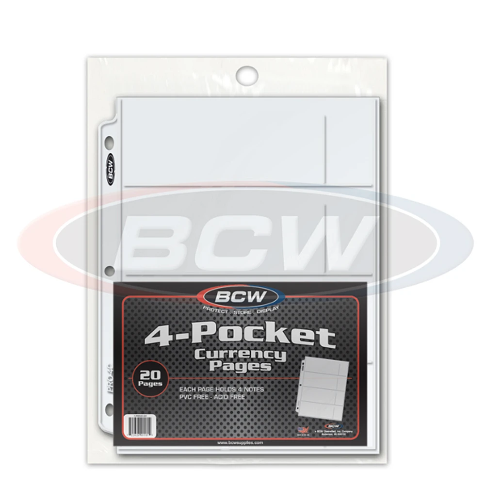 Pro 4-Pocket Currency Page (20ct Pack)