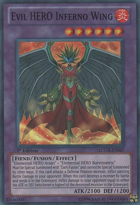 Evil HERO Inferno Wing - LCGX-EN067 - Super Rare - Unlimited Edition