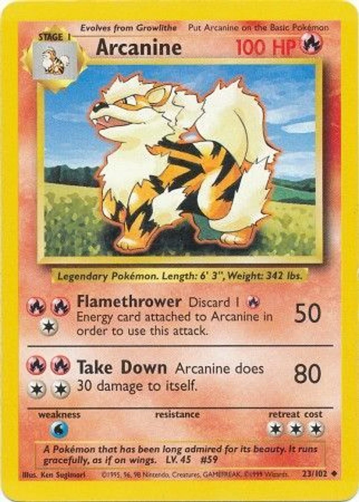 Arcanine - 23/102 Uncommon Unlimited Edition