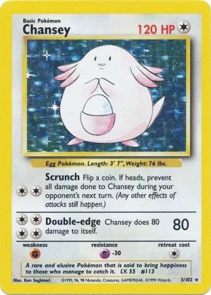 Chansey - 3/102 - Holo Rare - Unlimited Edition