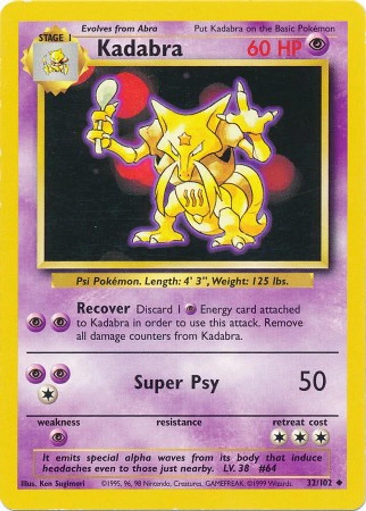 Kadabra - 32/102 Uncommon Unlimited Edition