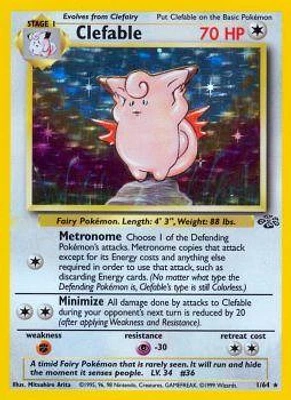 Clefable - 1/64 - Holo Rare - Unlimited Edition