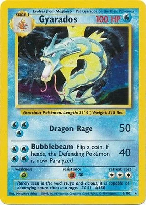 Gyarados - 6/102 Holo Rare Unlimited Edition