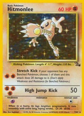 Hitmonlee - 7/62 - Holo Rare - Unlimited Edition