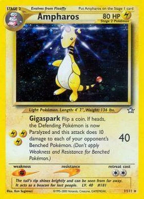 Ampharos - 1/111 - Holo Rare - Unlimited Edition