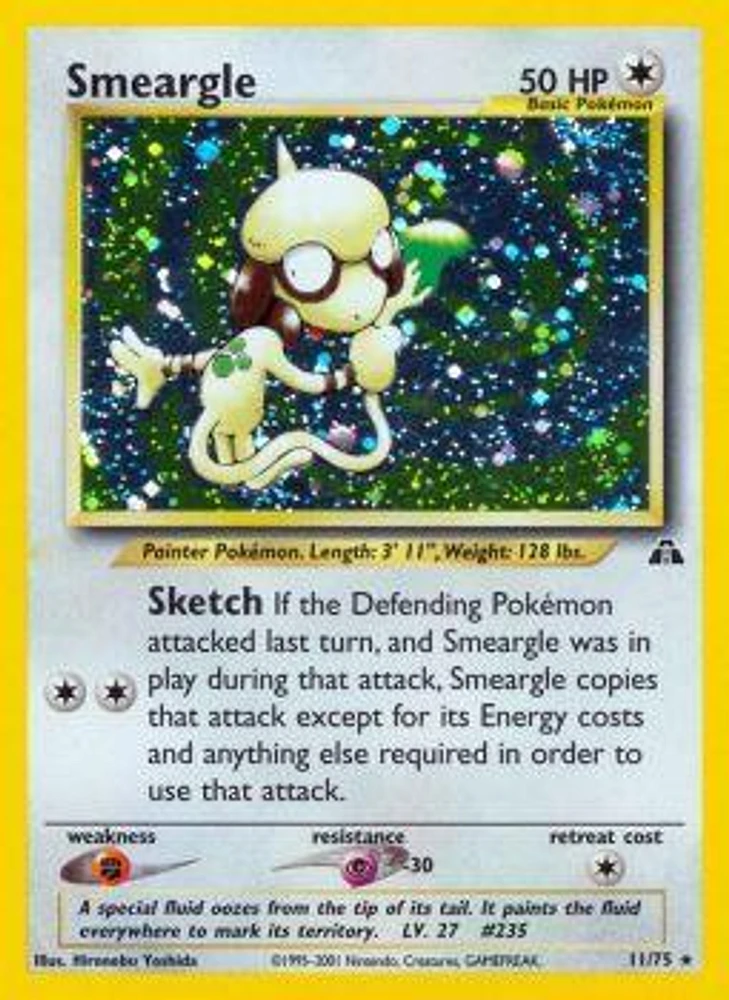 Smeargle - 11/75 - Holo Rare - Unlimited Edition