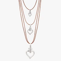 Collar Corazón Cruz Cuero
