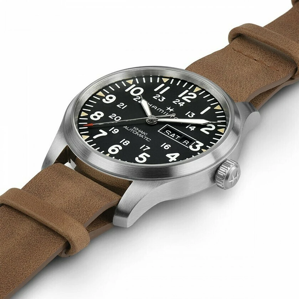 Khaki Field Black Dial 42MM Day Date Automatic H70535531