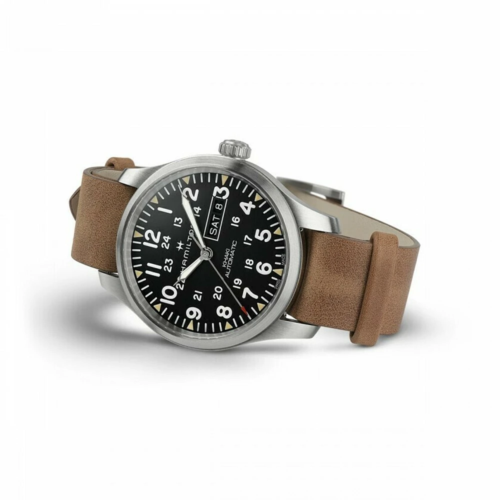 Khaki Field Black Dial 42MM Day Date Automatic H70535531