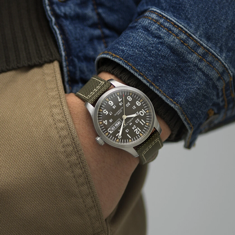 Khaki Field Grey Dial 42MM Day Date Automatic H70535081