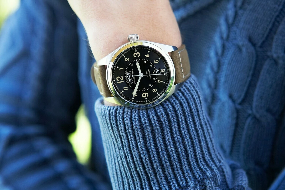 Khaki Field Black Dial 42MM Day Date Automatic H70505833