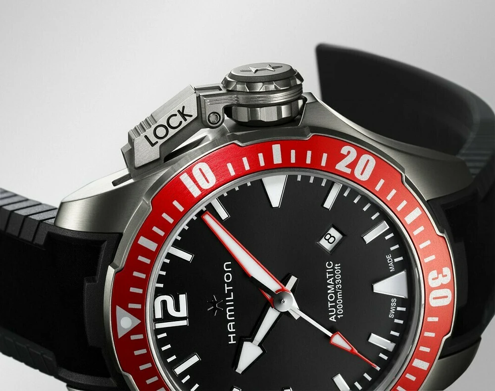 Khaki Navy Frogman Black Dial 46MM Titanium Automatic H77805335