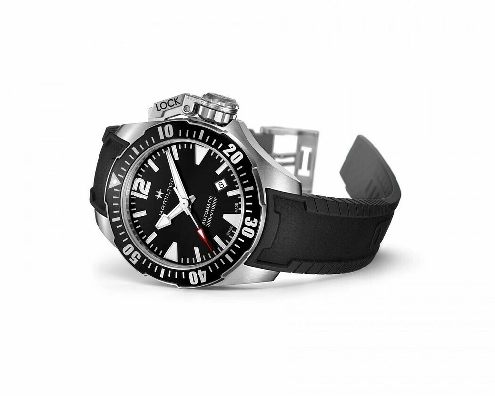 Khaki Navy Frogman Black Dial 42MM Automatic H77605335