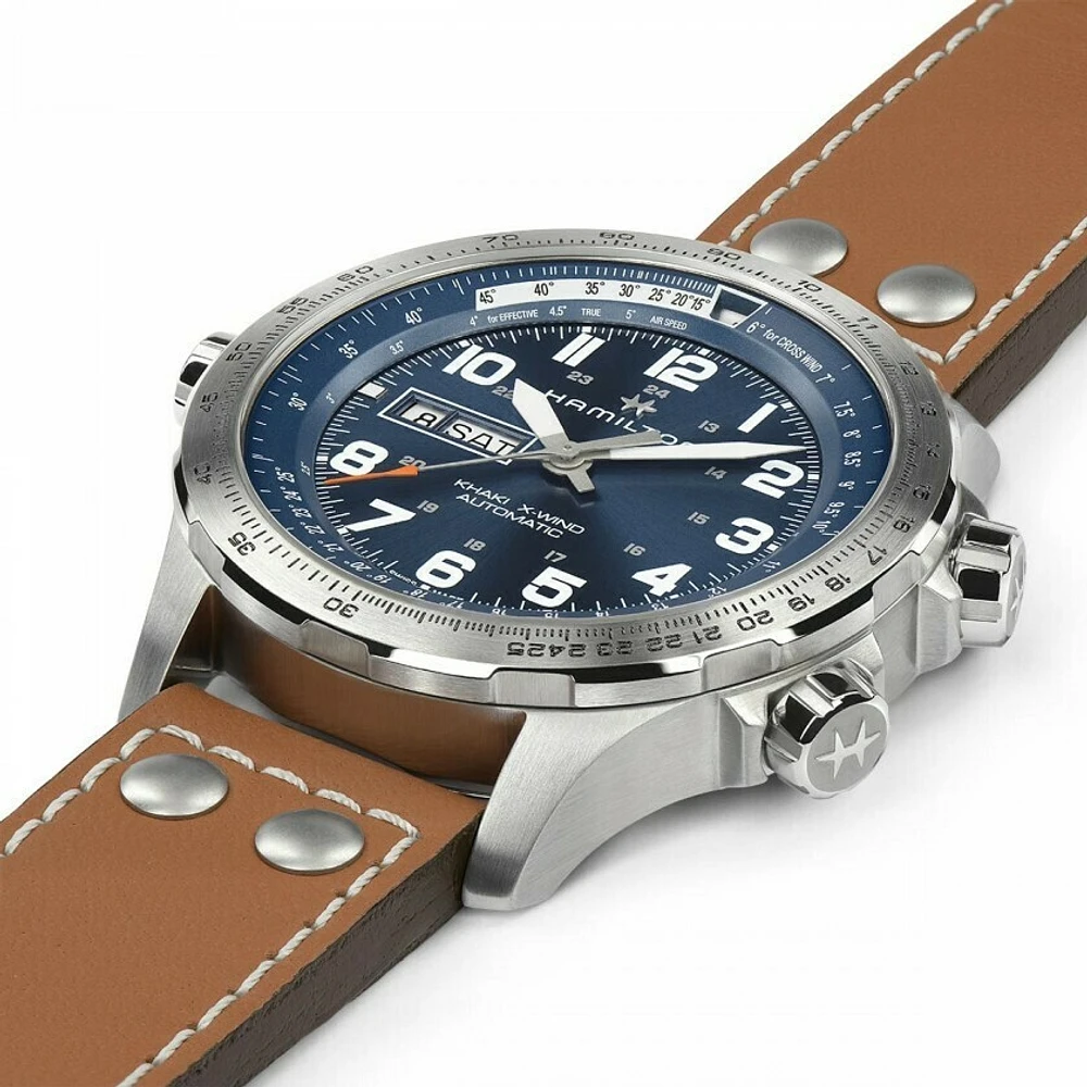 Khaki Aviation Blue Dial 45MM X-Wind Day Date Automatic H77765541