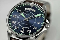 Khaki Aviation Blue Dial 42MM Day Date Automatic H64615545