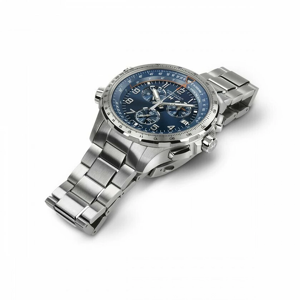 Khaki Aviation Blue Dial 46MM X-Wind GMT Chronograph Quartz H77922141