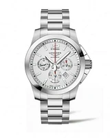 Conquest Silver Dial Automatic 44MM Chronograph L38014766