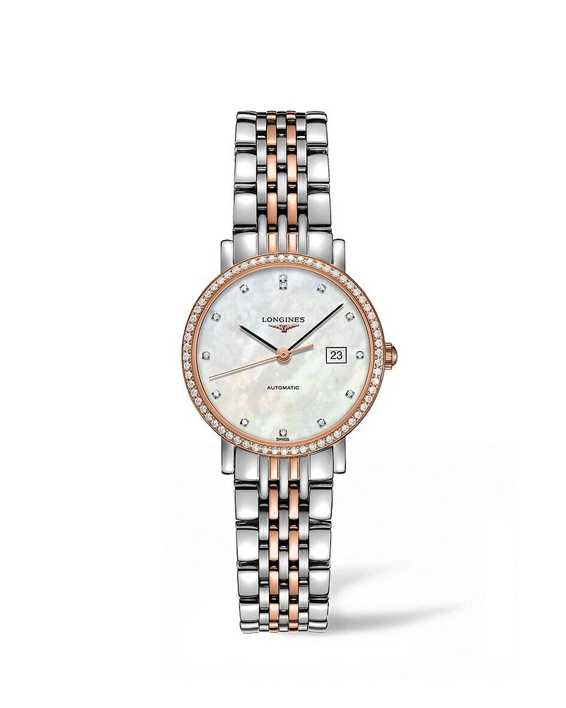 The Longines Elegant Collection Mother of Pearl Dial 18KT Gold 29MM Automatic L43105887