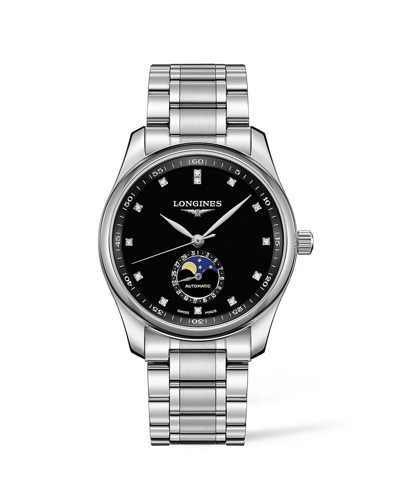 THE LONGINES MASTER COLLECTION 40MM BLACK DIAL STAINLESS STEEL MOONPHASE L29094576