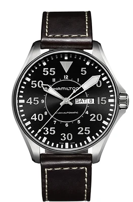 Khaki Aviation Black Dial 46MM Day Date Automatic H64715535