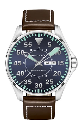 Khaki Aviation Blue Dial 46MM Day Date Automatic H64715545