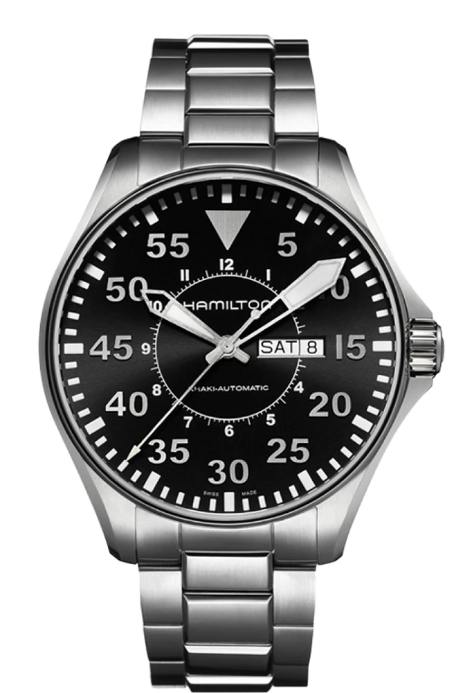 Khaki Aviation Black Dial 46MM  Day Date Automatic H64715135