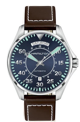 Khaki Aviation Blue Dial 42MM Day Date Automatic H64615545