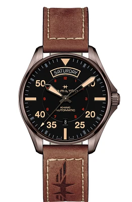 Khaki Aviation Black Dial 42MM  Day Date Automatic H64605531