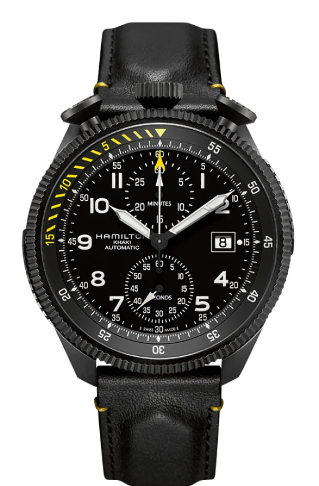 Khaki Aviation Black Dial 46MM Takeoff Automatic Chronograph H76786733