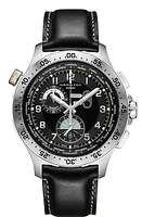 Khaki Aviation Black Dial 45MM Worldtimer Chronograph Quartz H76714735