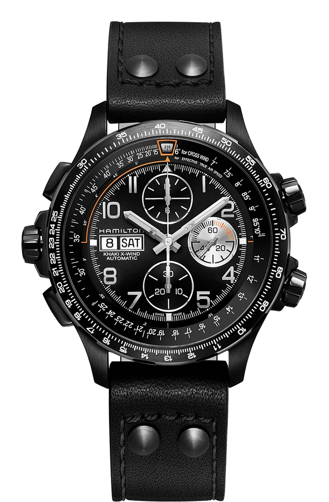 Khaki Aviation Black Dial 45MM X-Wind Automatic Chronograph H77736733