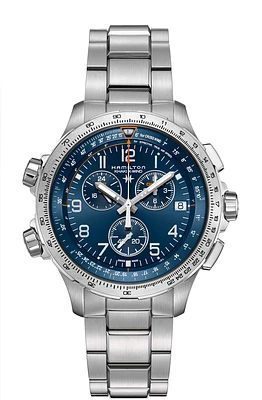 Khaki Aviation Blue Dial 46MM X-Wind GMT Chronograph Quartz H77922141