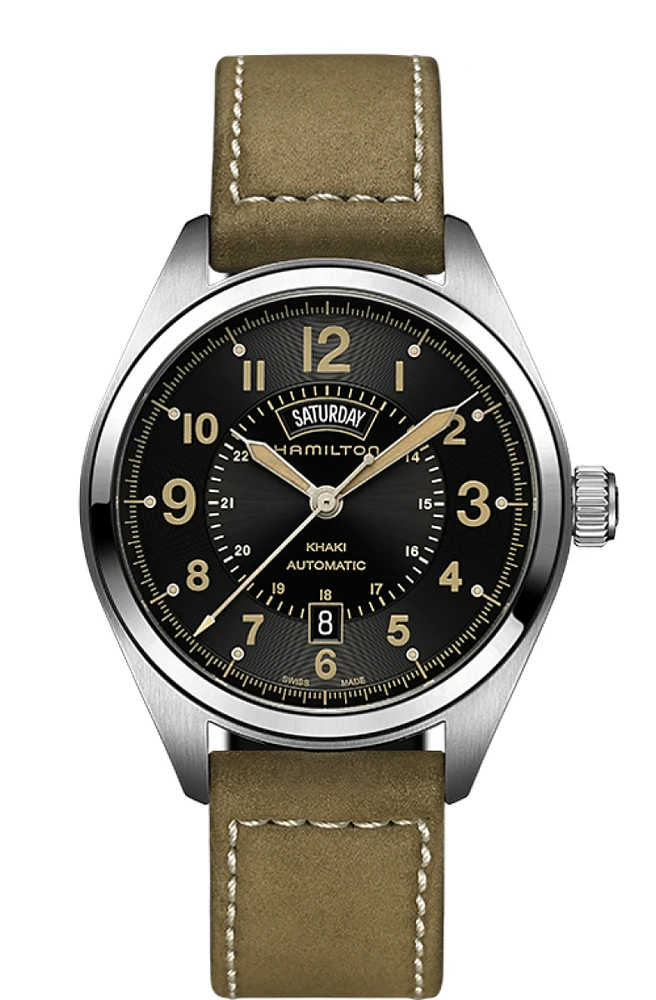 Khaki Field Black Dial 42MM Day Date Automatic H70505833