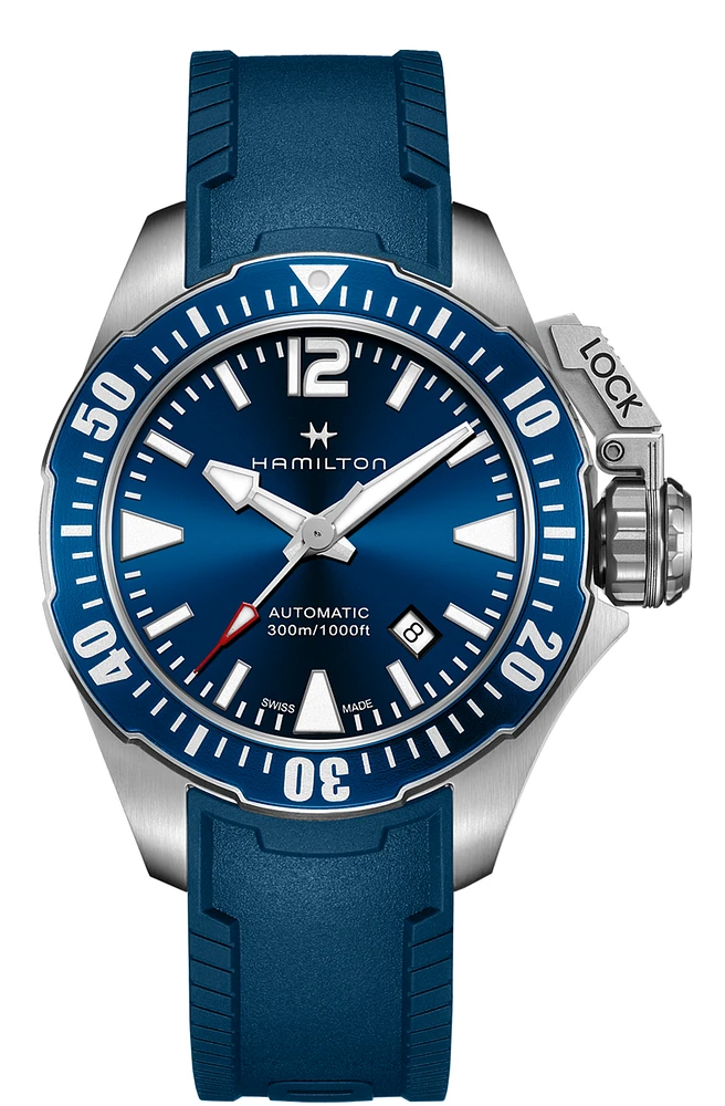 Khaki Navy Frogman Blue Dial  42MM Automatic H77705345