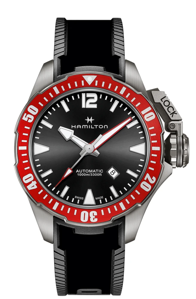 Khaki Navy Frogman Black Dial 46MM Titanium Automatic H77805335