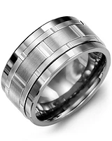 MJC MOD - Men's Wide Vertical Diamond Cut Wedding Band