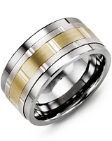 MJC MOD - Men's Wide Vertical Diamond Cut Wedding Band