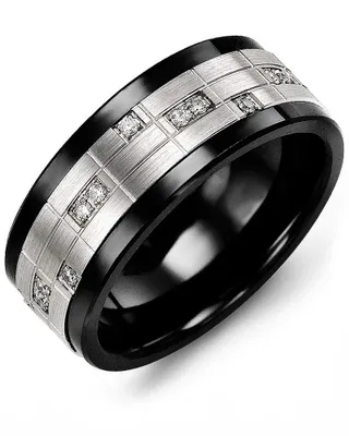 MKO MOD - Men's Puzzle Pattern Diamond Wedding Ring