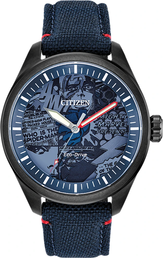 Marvel Classic Blue Dial 43MM Eco-Drive AW2037-04W