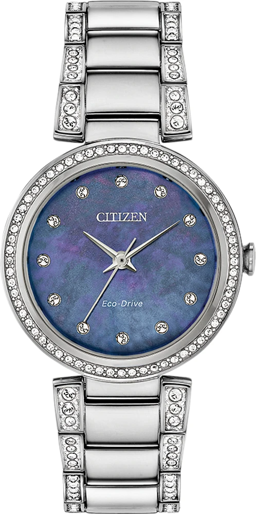 Silhouette Crystal Mother of Pearl Dial  28MM Eco-Drive EM0840-59N